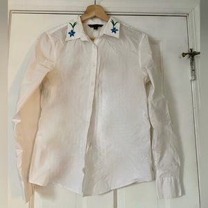 LAST CALL Brooks Brother White Floral Button Down